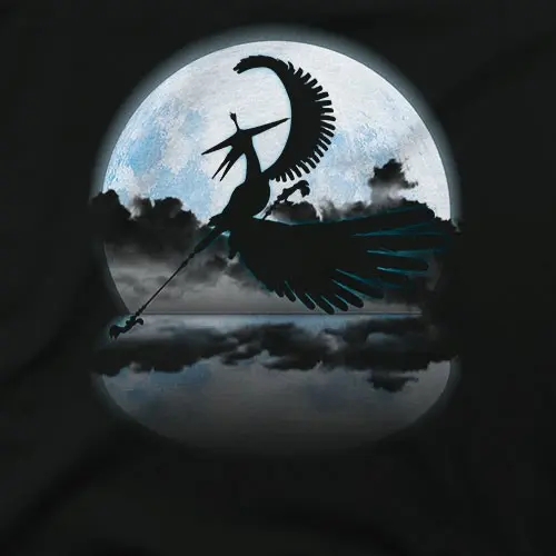 Original Crane In The Moonlight