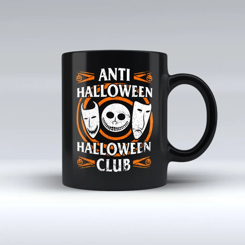 Taza Negra Anti Halloween