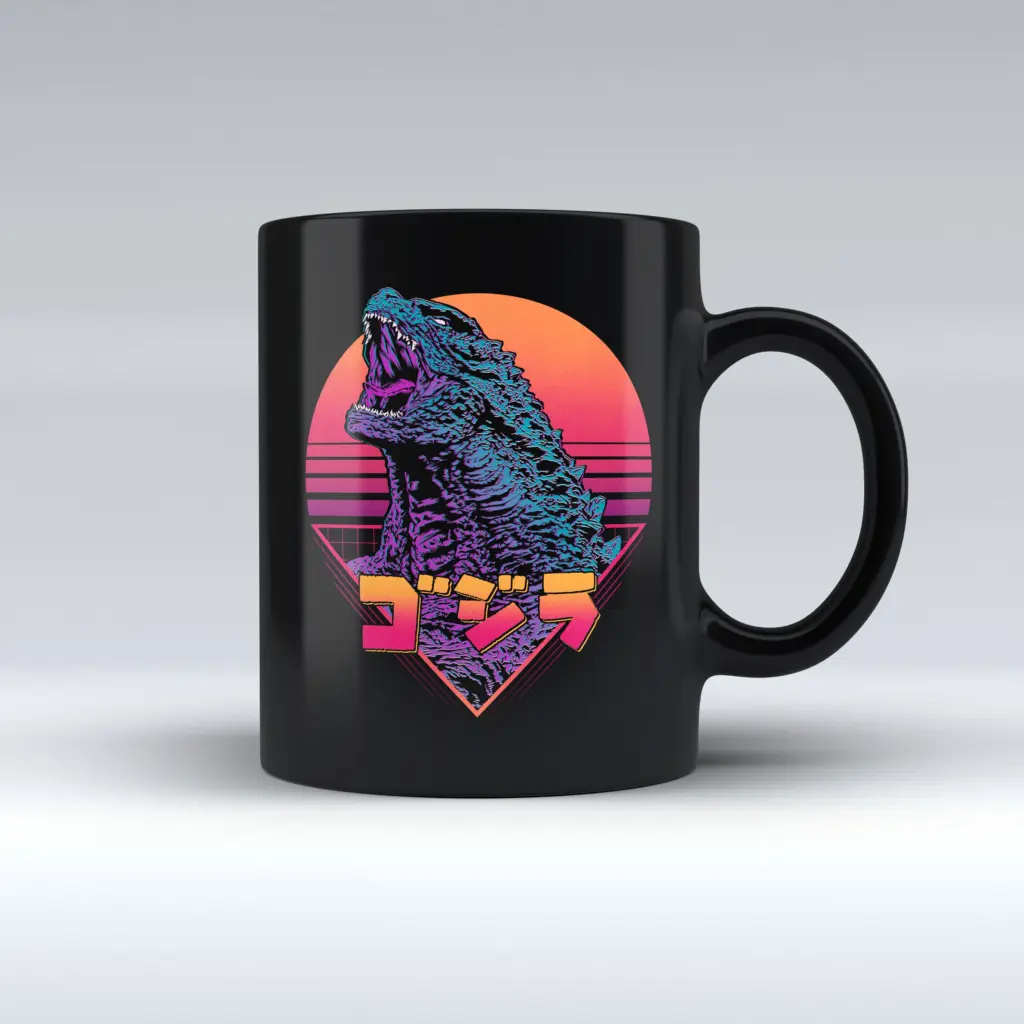 Taza Negra Retro Chainsaw