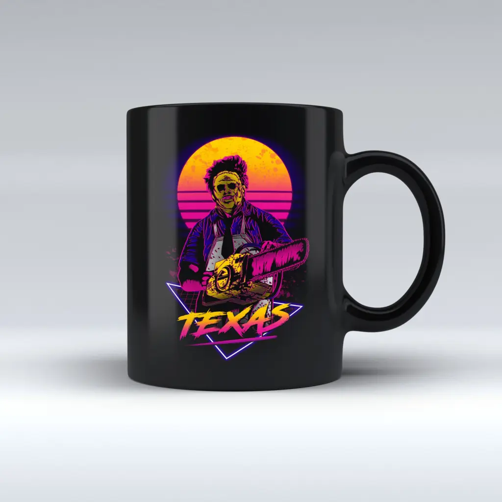 Taza Negra Retro Monster